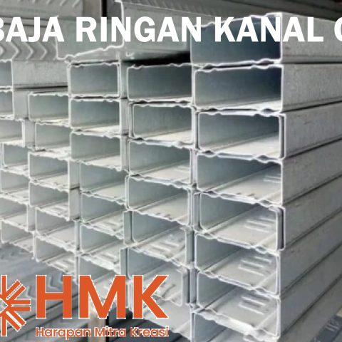 Baja Ringan Kanal C HMK galvanis berkualitas tinggi untuk rangka atap, plafon, dan konstruksi bangunan.